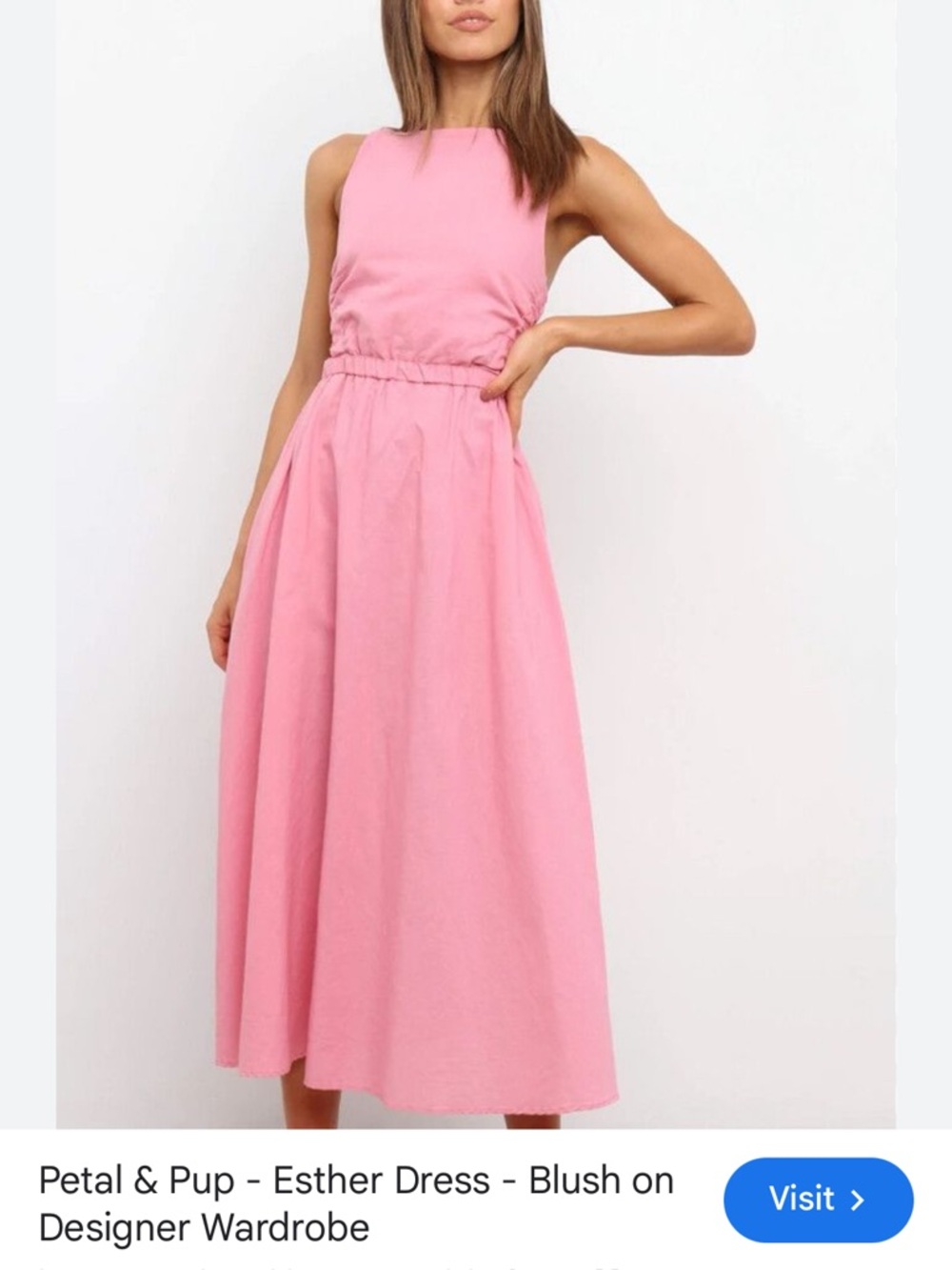 Petal & Pup Sleeveless Midi Dress in Pink